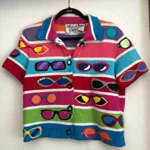 Vintage Micheal Simon NY Short Sleeve Sweater, Sunglasses